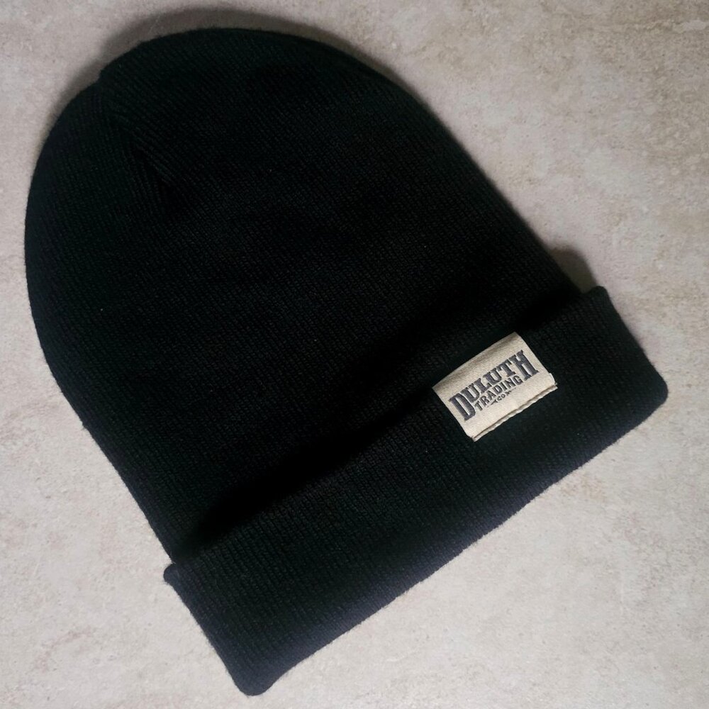 Duluth Trading Co Beanie Winter Knit Hat Black Outdoor Cold Weather Work Mens